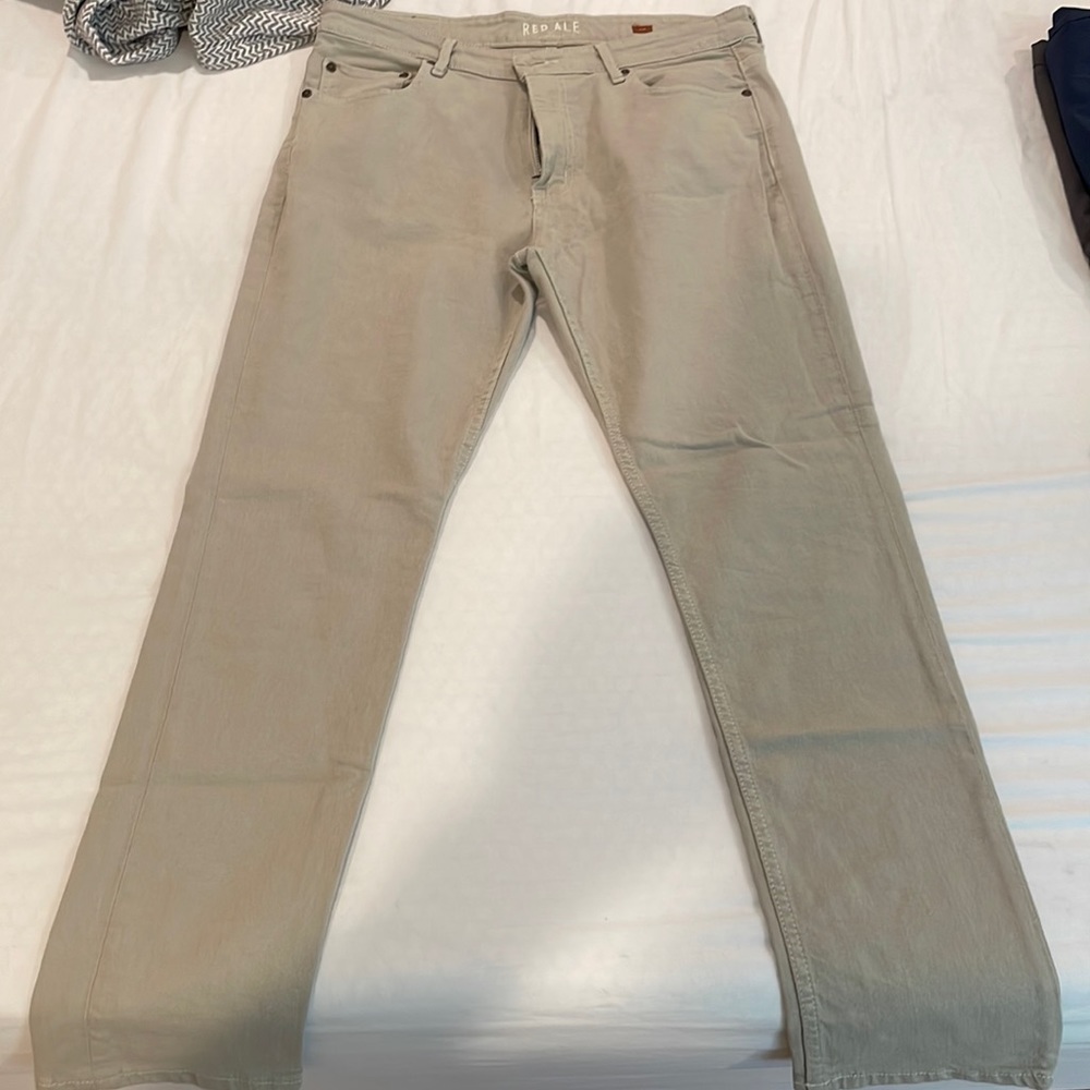 Red Ale by Alesbury khaki colored slim fit jeans